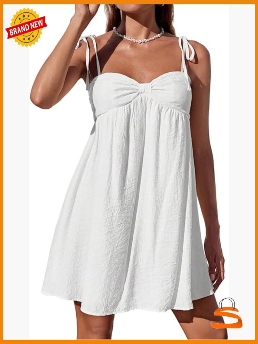 Women's Sundress Summer Mini Babydoll Spaghetti Strap Flowy Short Boho Casual